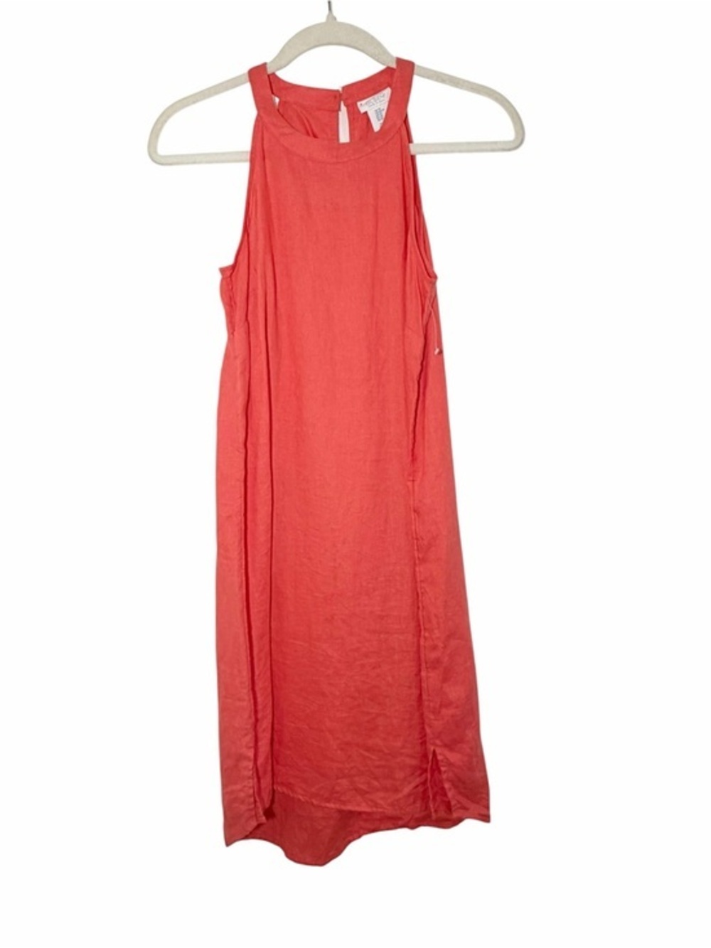 Sigrid Olsen 100% Linen Coral Sleeveless Midi Dress XS